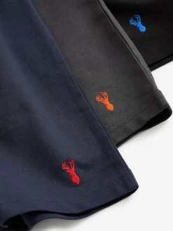 Next Loopback Soft Touch Shorts 3 Pack Navy Blue/Grey/Black Outlet