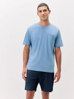 Next Jersey Pyjamas Shorts Set 3 Pack Navy Blue/Grey/Blue New