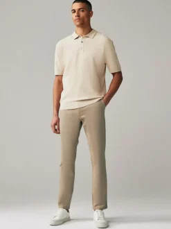 Next Slim Fit Stretch Chino Trousers 2 Pack Navy Blue/Stone Sale