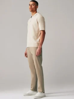 Next Slim Fit Stretch Chino Trousers 2 Pack Navy Blue/Stone Sale