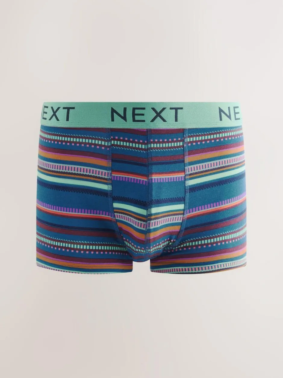 Next Navy/ Burgundy Red Spot Stripe 8 pack Hipster Boxers 5 Pack Sale