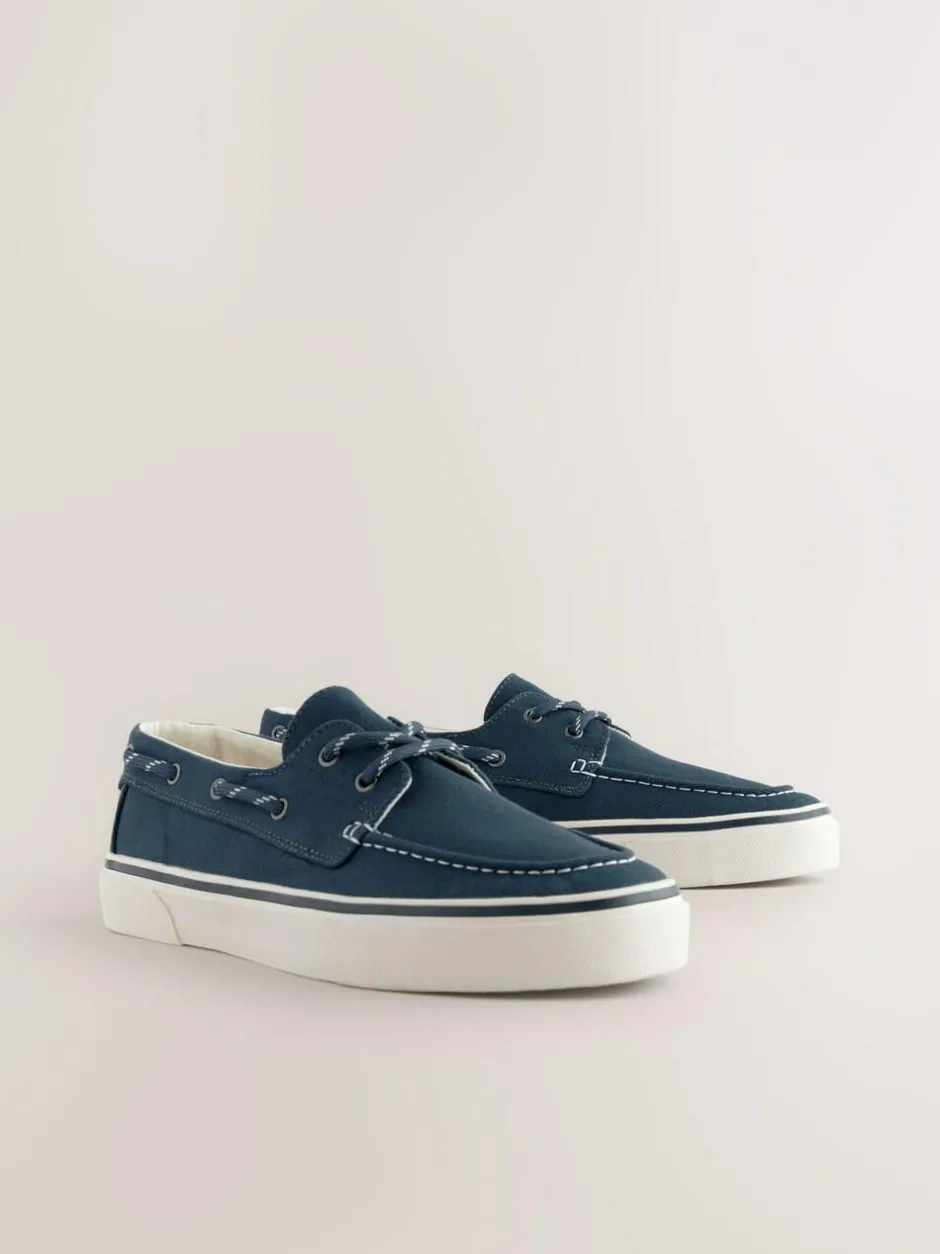 Next Navy Canvas Boat Shoes Clearance