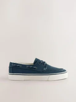 Next Navy Canvas Boat Shoes Clearance