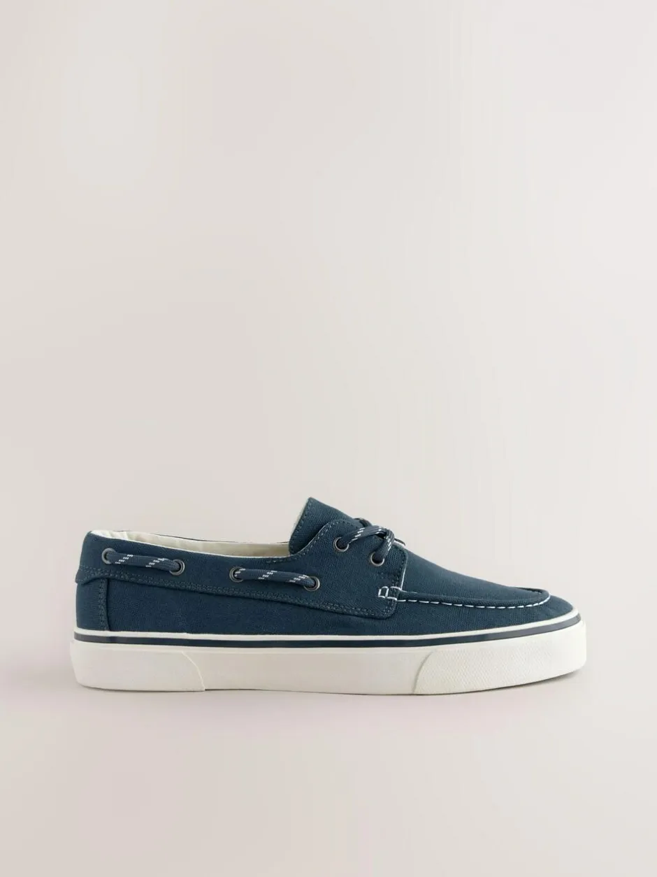 Next Navy Canvas Boat Shoes Clearance