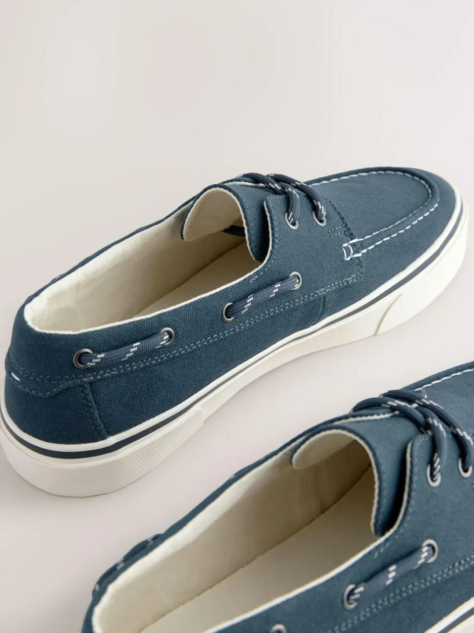 Next Navy Canvas Boat Shoes Clearance