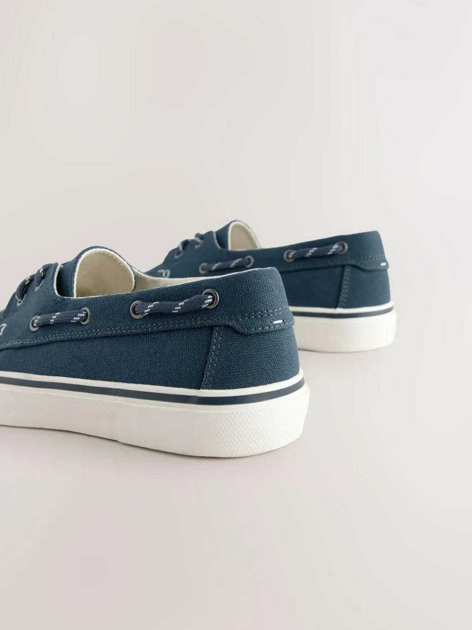 Next Navy Canvas Boat Shoes Clearance