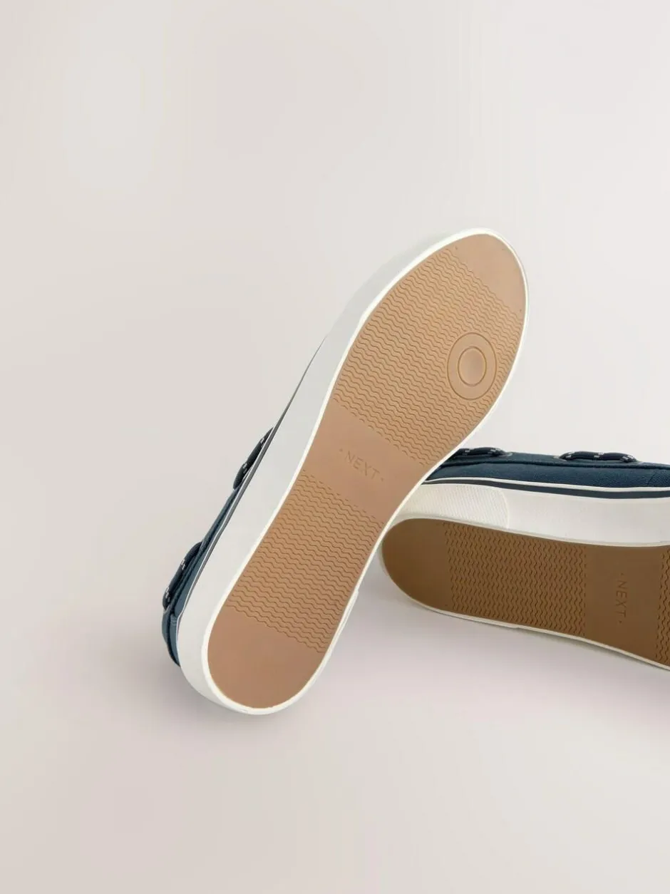 Next Navy Canvas Boat Shoes Clearance