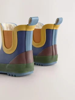 Next Navy Colourblock Warm Lined Ankle Wellies Outlet