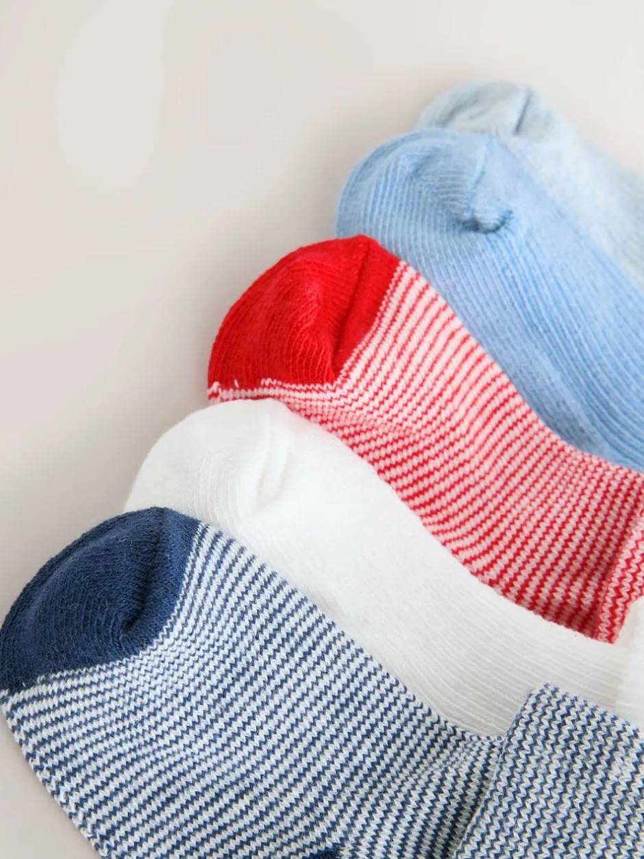 Next Embroidered Roll Top Socks 5 Pack (0mths-2yrs) Navy Sale
