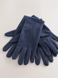 Next Fleece Gloves 2 Pack Navy Best