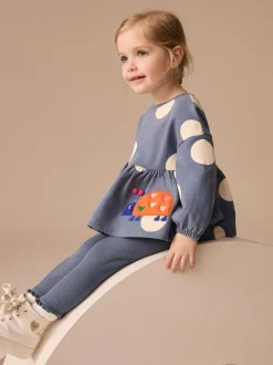 Next Navy Ladybird Long Sleeve Peplum Top and Leggings Set (3mths-7yrs) Outlet