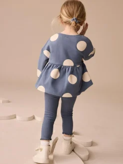 Next Navy Ladybird Long Sleeve Peplum Top and Leggings Set (3mths-7yrs) Outlet