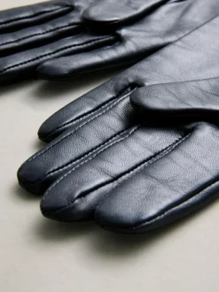 Next Navy Leather Gloves Discount