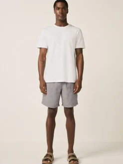 Next Linen Blend Elasticated Waist Shorts Navy Sale