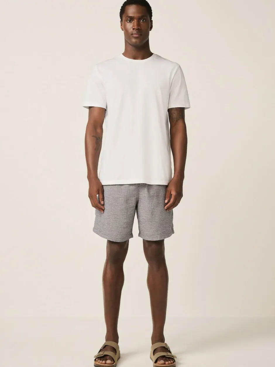 Next Linen Blend Elasticated Waist Shorts Navy Sale