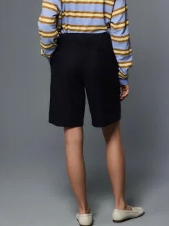 Next Linen Blend Knee Shorts Navy Best