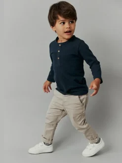 Next Long Sleeve Henley Neck T-Shirt (3mths-7yrs) Navy