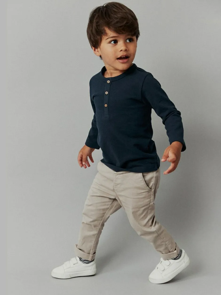 Next Long Sleeve Henley Neck T-Shirt (3mths-7yrs) Navy