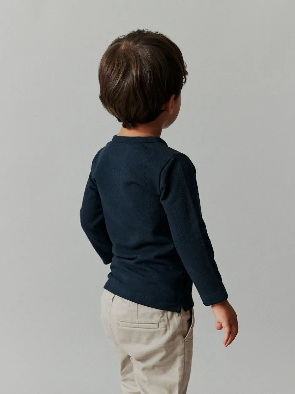 Next Long Sleeve Henley Neck T-Shirt (3mths-7yrs) Navy