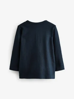 Next Long Sleeve Henley Neck T-Shirt (3mths-7yrs) Navy