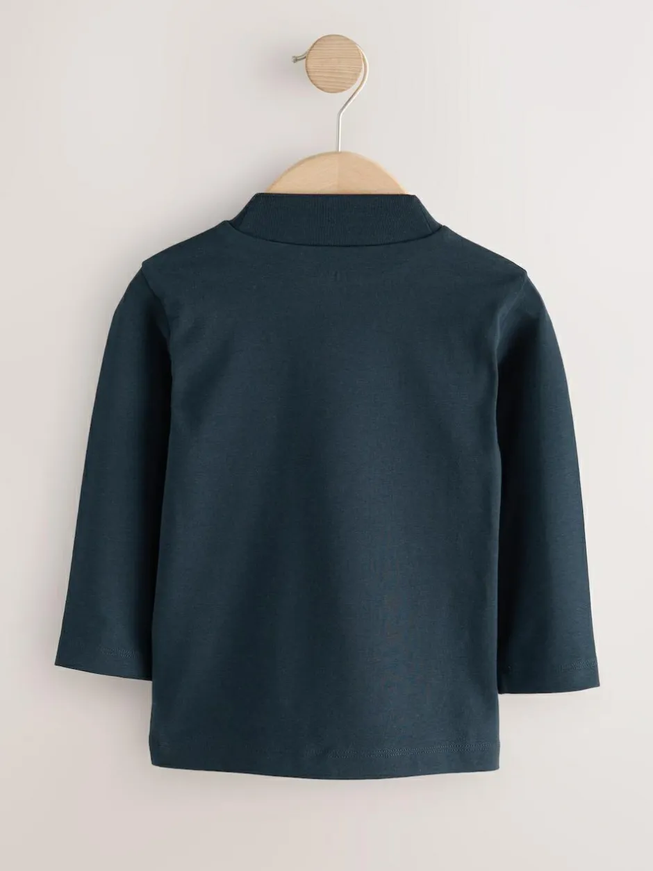 Next Long Sleeve Turtle Neck T-Shirt (3mths-7yrs) Navy New