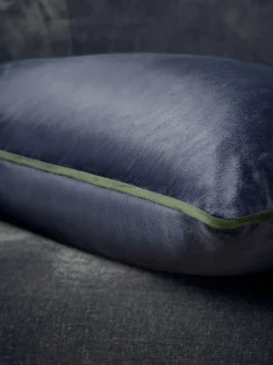 Next Navy Matte Velvet Contrast Pipe 40 x 59cm Cushion Clearance