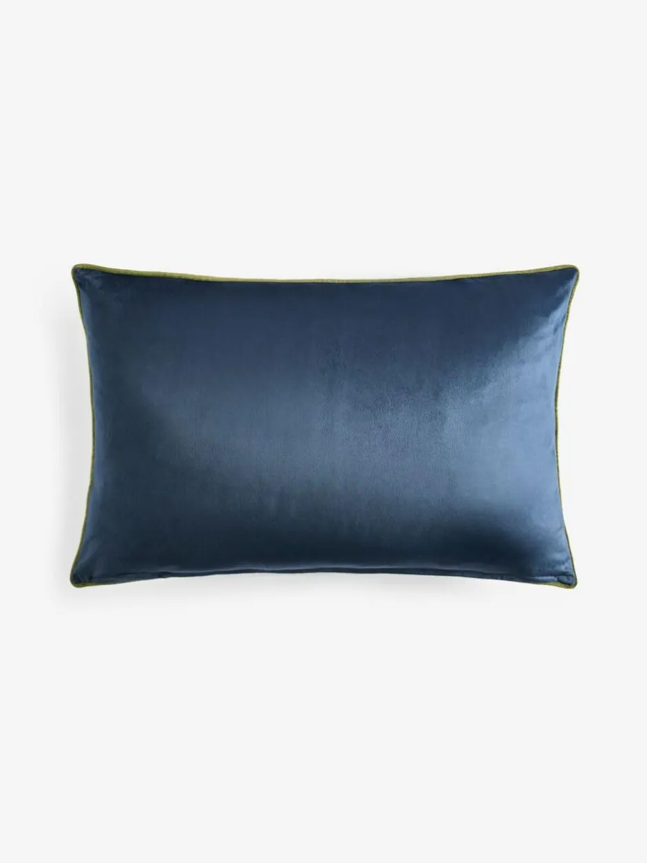 Next Navy Matte Velvet Contrast Pipe 40 x 59cm Cushion Clearance