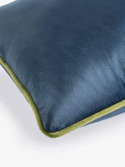 Next Navy Matte Velvet Contrast Pipe 40 x 59cm Cushion Clearance