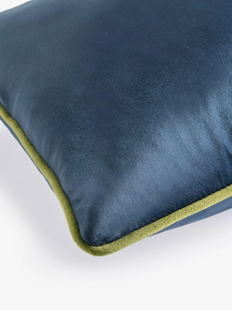 Next Navy Matte Velvet Contrast Pipe 40 x 59cm Cushion Clearance