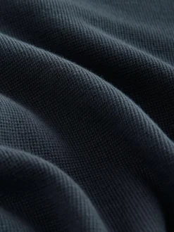 Next Micro Waffle Long Sleeve T-Shirt Navy