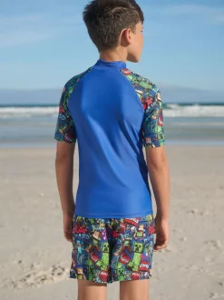 Next Navy Minecraft Rash Vest (3-16yrs) Discount