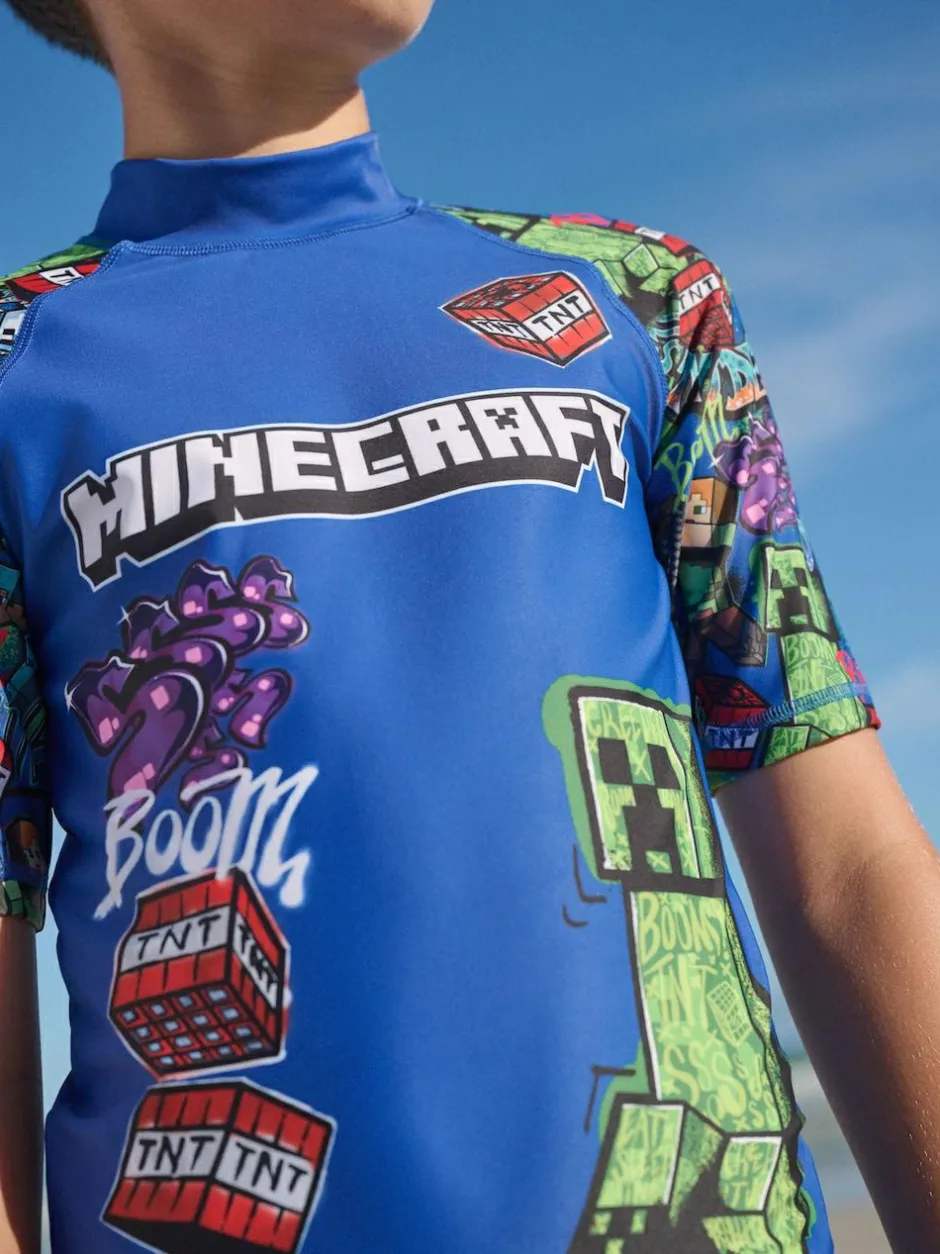 Next Navy Minecraft Rash Vest (3-16yrs) Discount