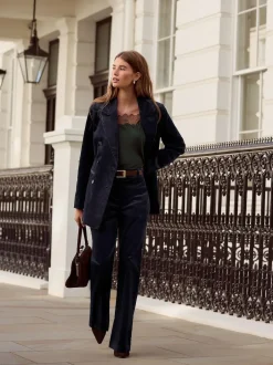 Next Navy N. Premium Cord Double Breasted Blazer Outlet