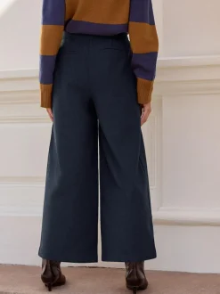 Next N. Premium Herringbone Culottes With Wool Navy Clearance