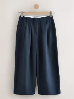 Next N. Premium Herringbone Culottes With Wool Navy Clearance