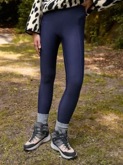 Next Outdoor Fleece Lined Warm Handle Leggings Navy New