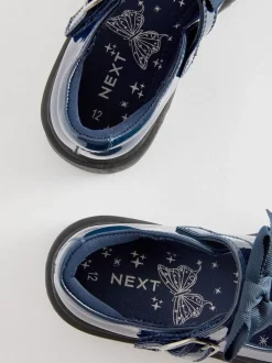Next Standard Fit (F) Bow Chunky Mary Jane School Shoes Navy Patent Best