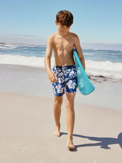 Next Printed Swim Shorts (3-16yrs) Navy Online