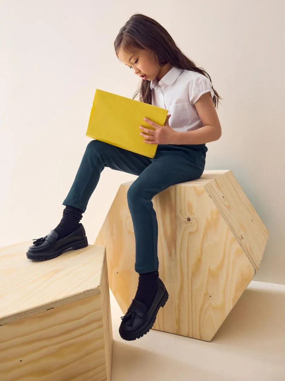 Next Pull-On Cotton Rich Stretch School Trousers (3-16yrs) Navy Outlet