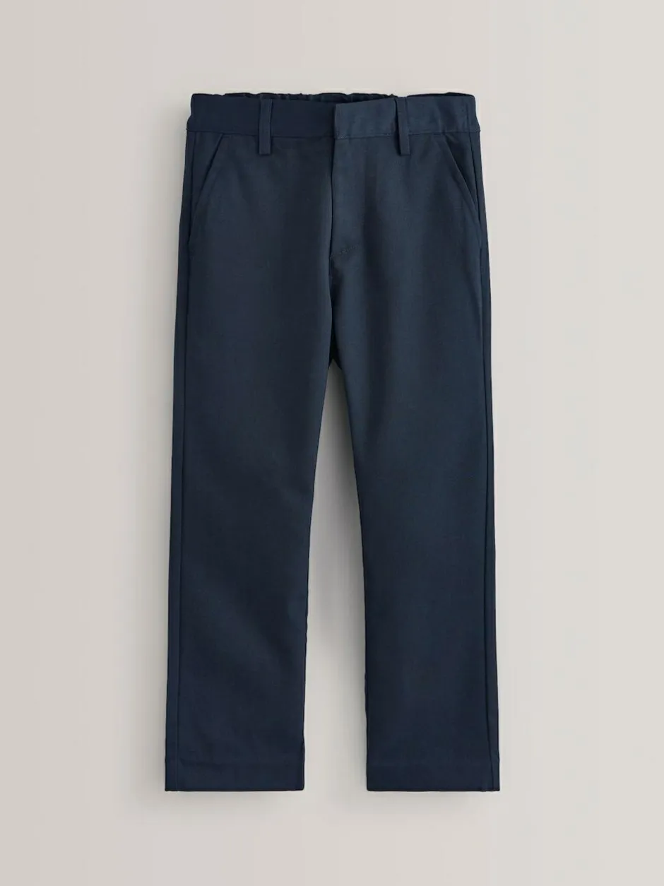 Next Regular Leg Pull On Waist School Trousers 5 Pack (3-17yrs) Navy