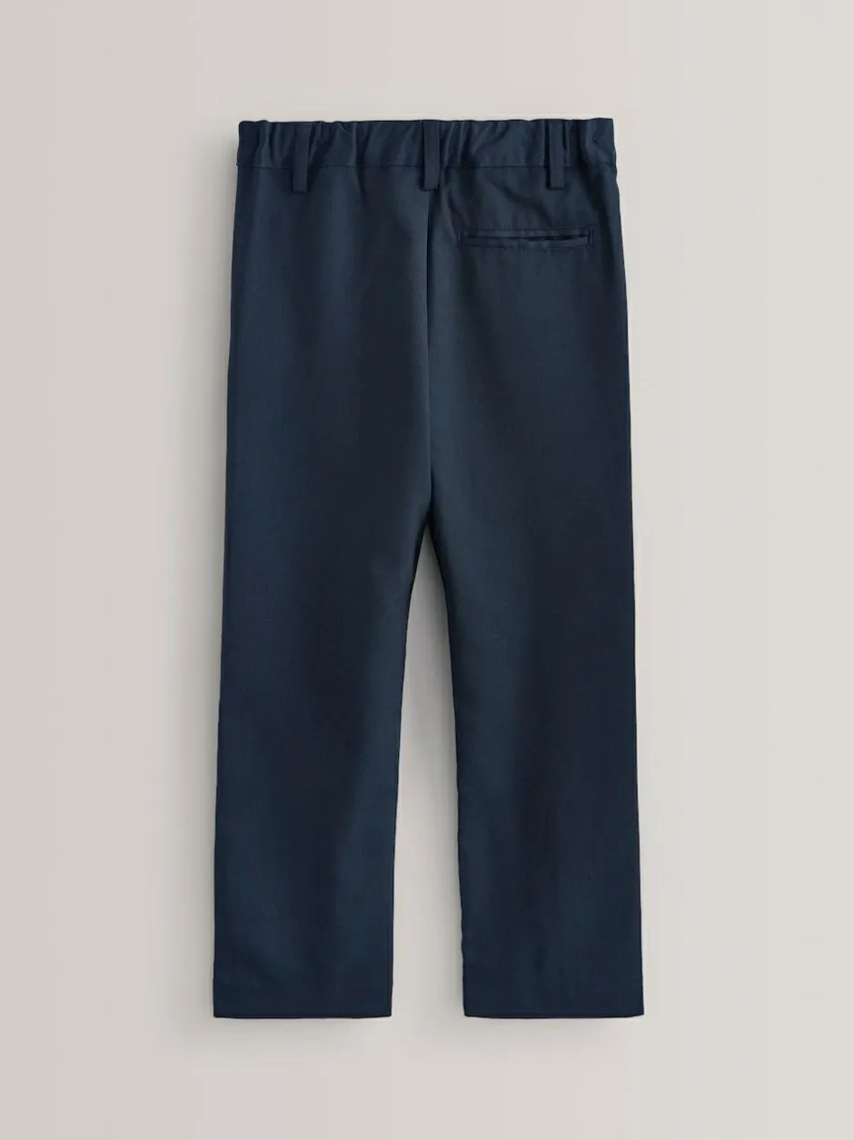 Next Regular Leg Pull On Waist School Trousers 5 Pack (3-17yrs) Navy