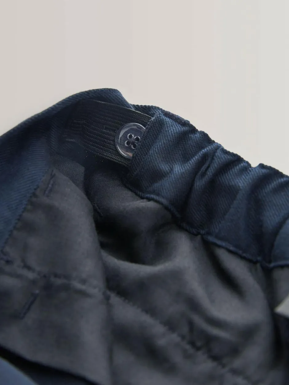 Next Regular Leg Pull On Waist School Trousers 5 Pack (3-17yrs) Navy