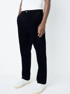 Next Regular Tapered Fit Corduroy Single Pleated Trousers Navy Best