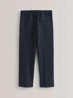 Next Regular Waist School Pleat Front Trousers (3-17yrs) Navy Clearance