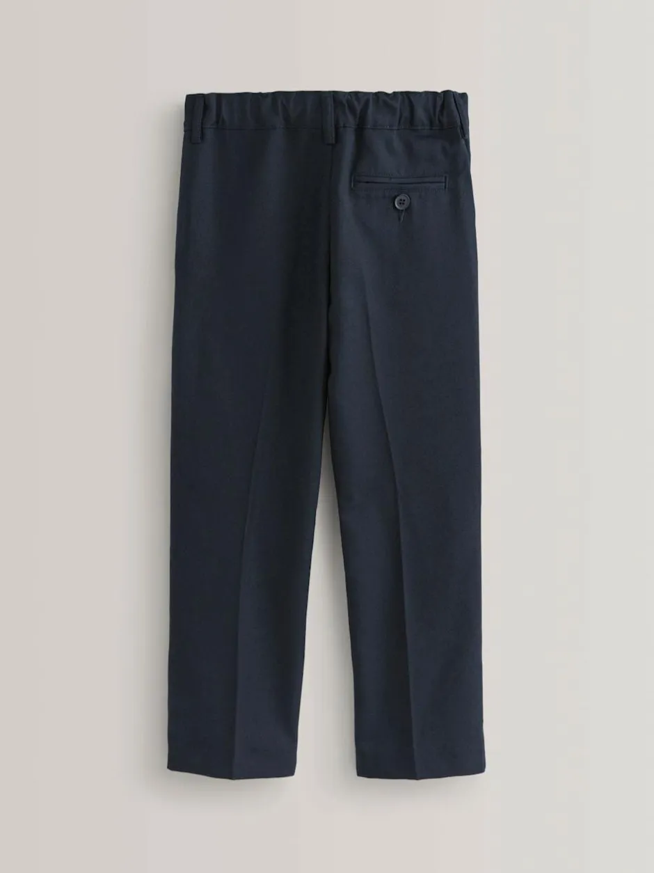 Next Regular Waist School Pleat Front Trousers (3-17yrs) Navy Clearance