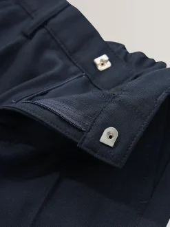 Next Regular Waist School Pleat Front Trousers (3-17yrs) Navy Clearance