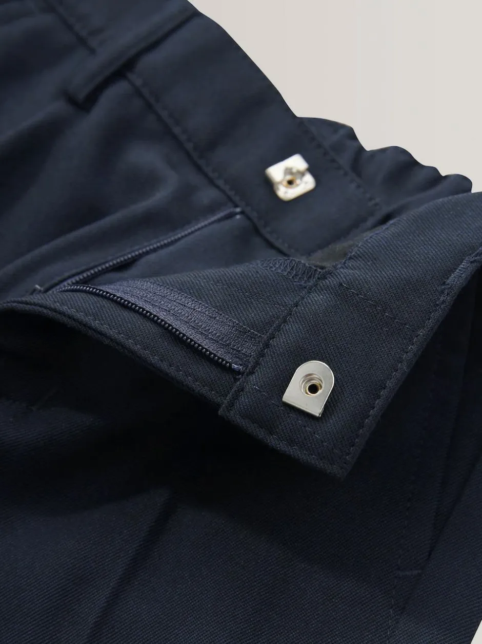 Next Regular Waist School Pleat Front Trousers (3-17yrs) Navy Clearance
