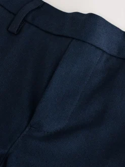 Next School Pull On Waist Straight Trousers (3-17yrs) Navy New
