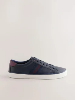 Next Side Stripe Smart Casual Trainers Navy Online
