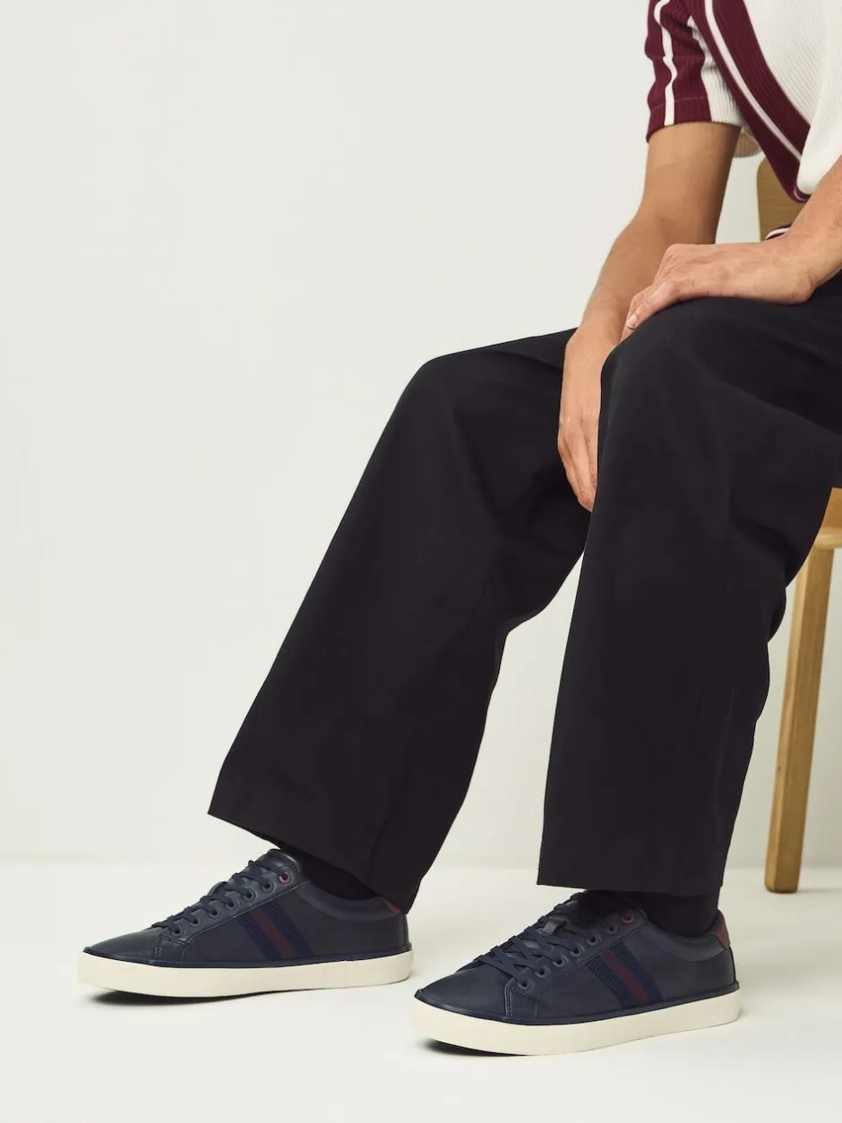 Next Side Stripe Smart Casual Trainers Navy Online